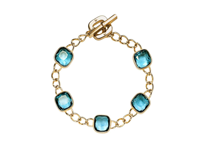 Gold Plated Gemstone Toggle Bracelet